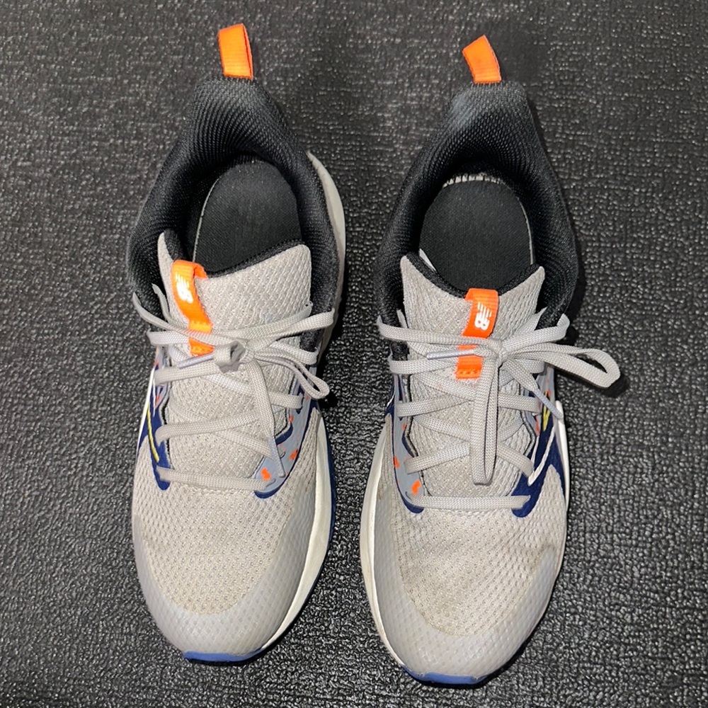 New Balance Kids' Grey and Orange Sneakers
